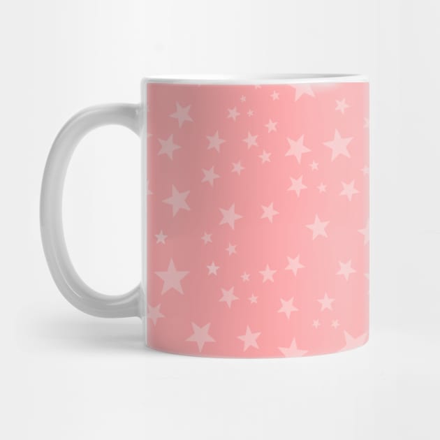 Pink and soft pink romantic stars vector pattern by GULSENGUNEL